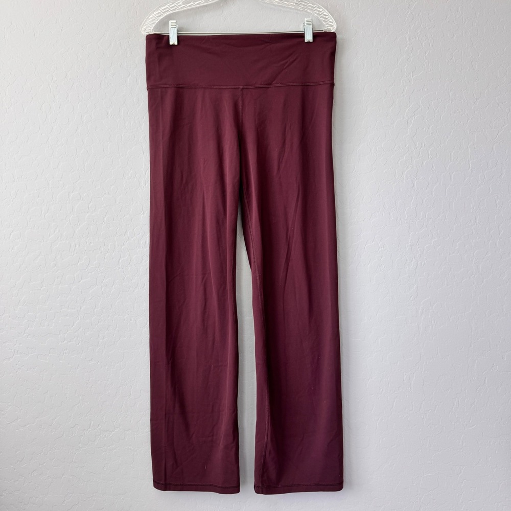 Athleta Elation Straight‎ Leg Pants Wide Leg High Rise Burgundy 1X